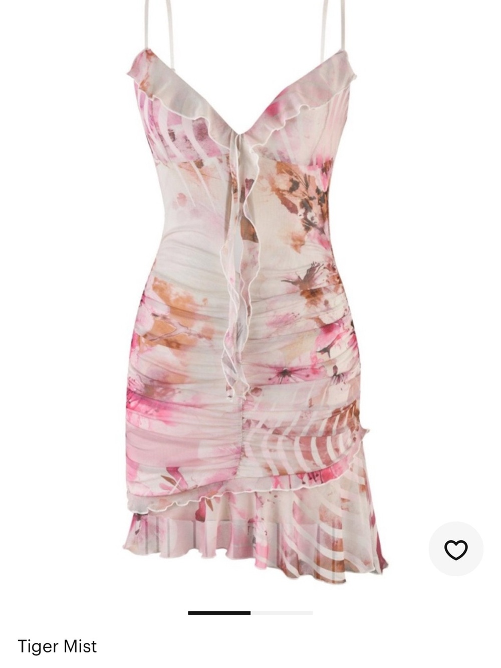 Tiger Mist Floral Ruffled Slip Dress — Pink Mix